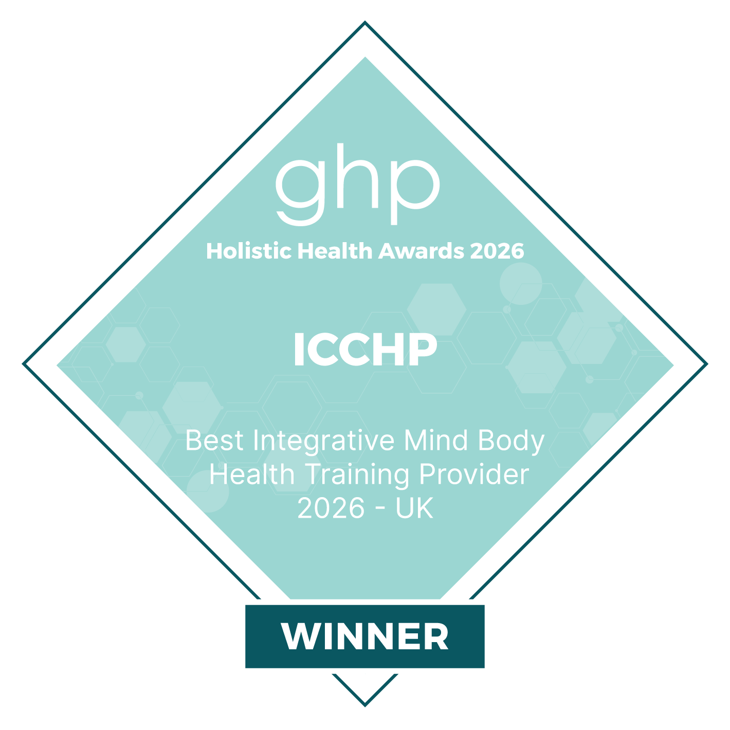 Holistic Award ICCHP wins the Best Integrative Mind Body Health Training Provider award at the GHP Holistic Health Awards 2026 in the UK.
